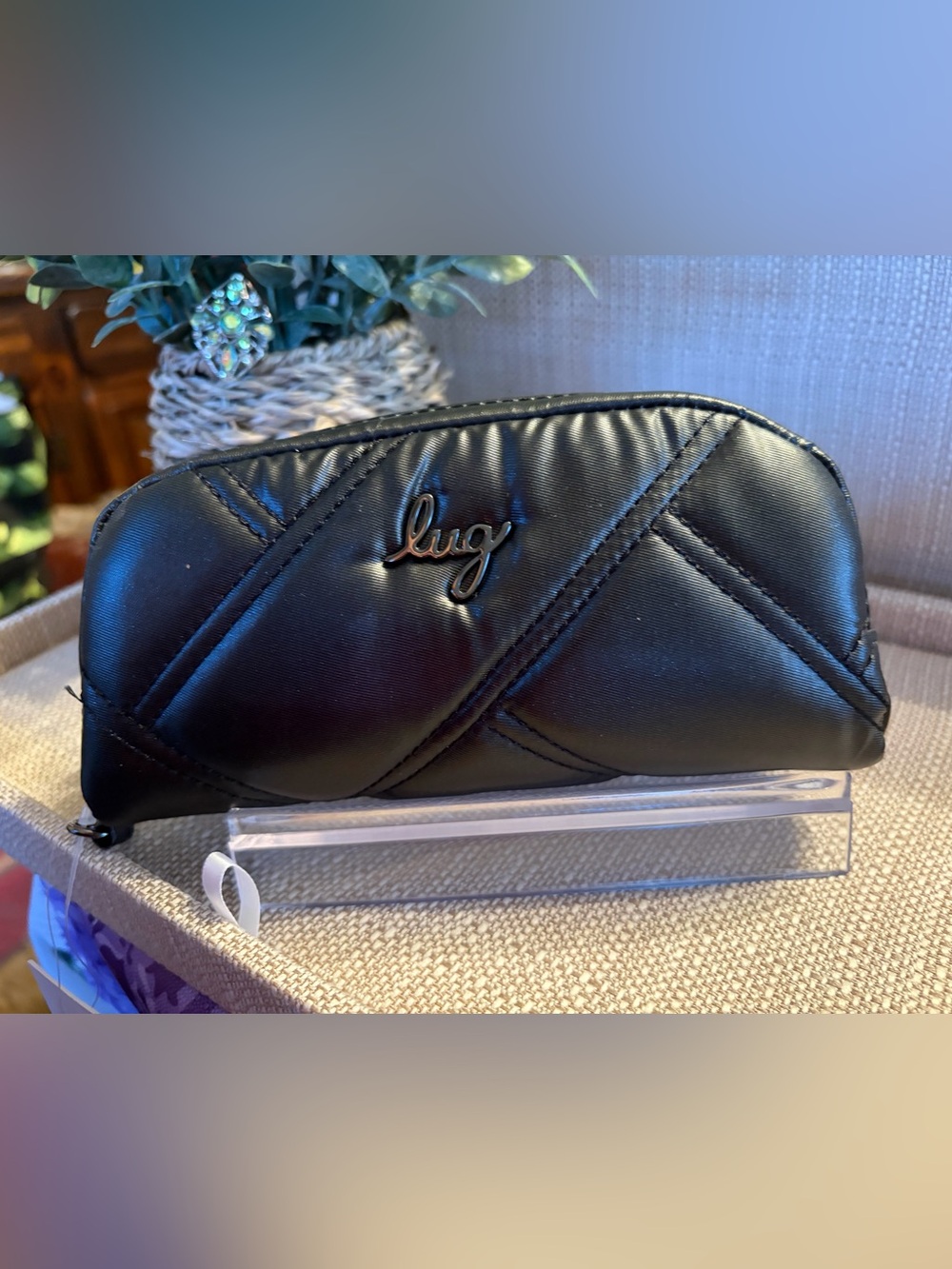 Lug Bobsled XL Black Quilted Eyeglasses / Cosmetic Case